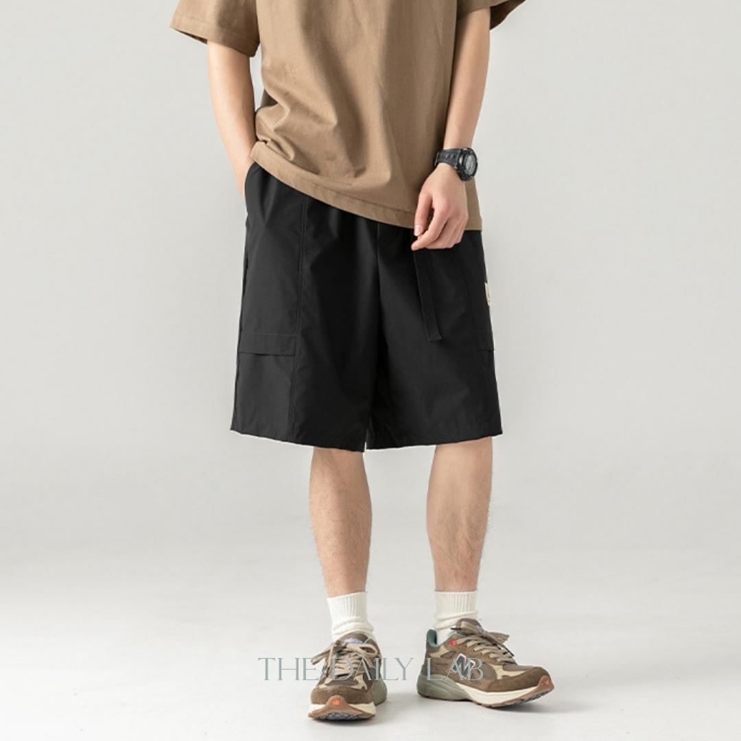Snap-Belt Utility Shorts in Black