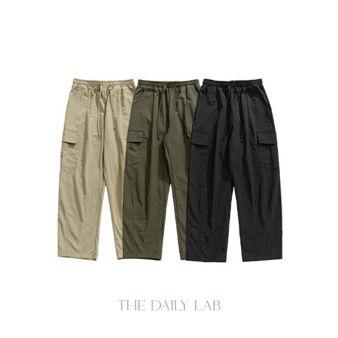 Taslon Relaxed Fit Long Pants in Black