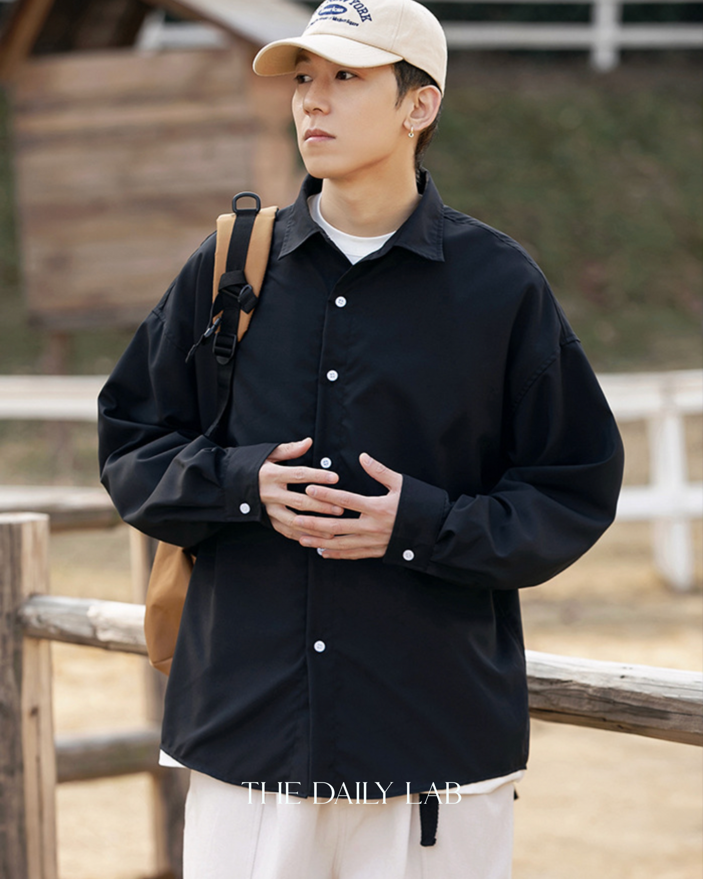 Urban Silk Swagger Shirt in Black