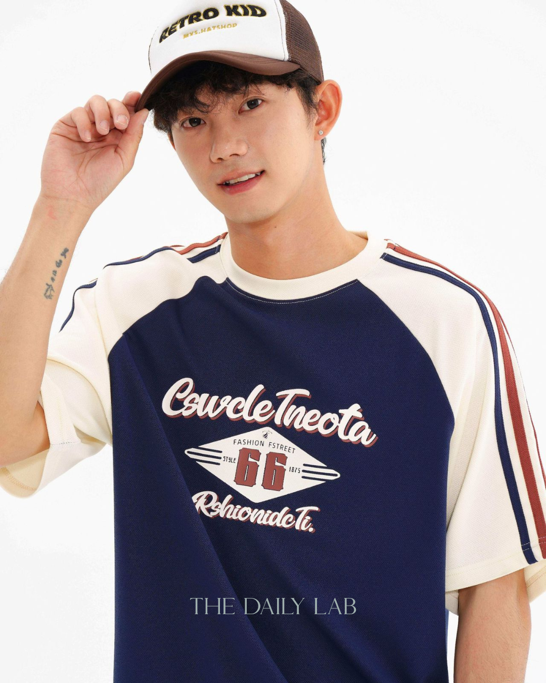 New Trend Loose Fit Tee in Navy Blue