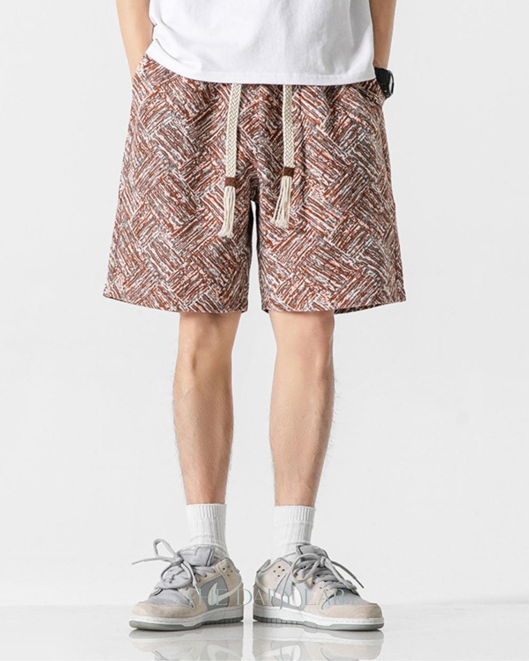 Retro Casual Staight Shorts in Orange