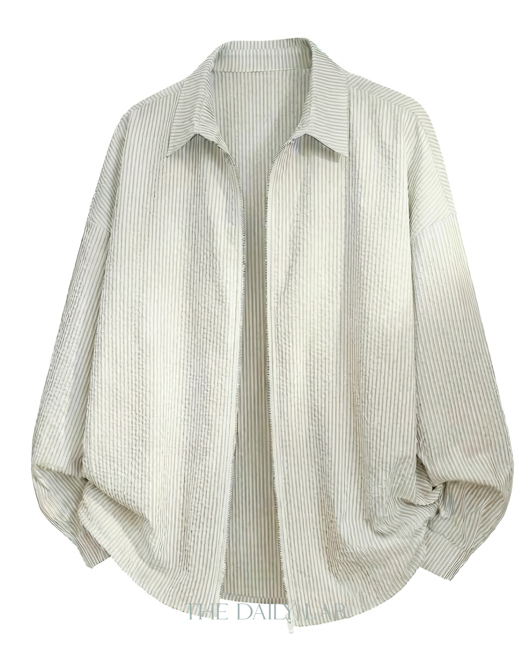 Vertical Stripe Zip Jacket in Beige