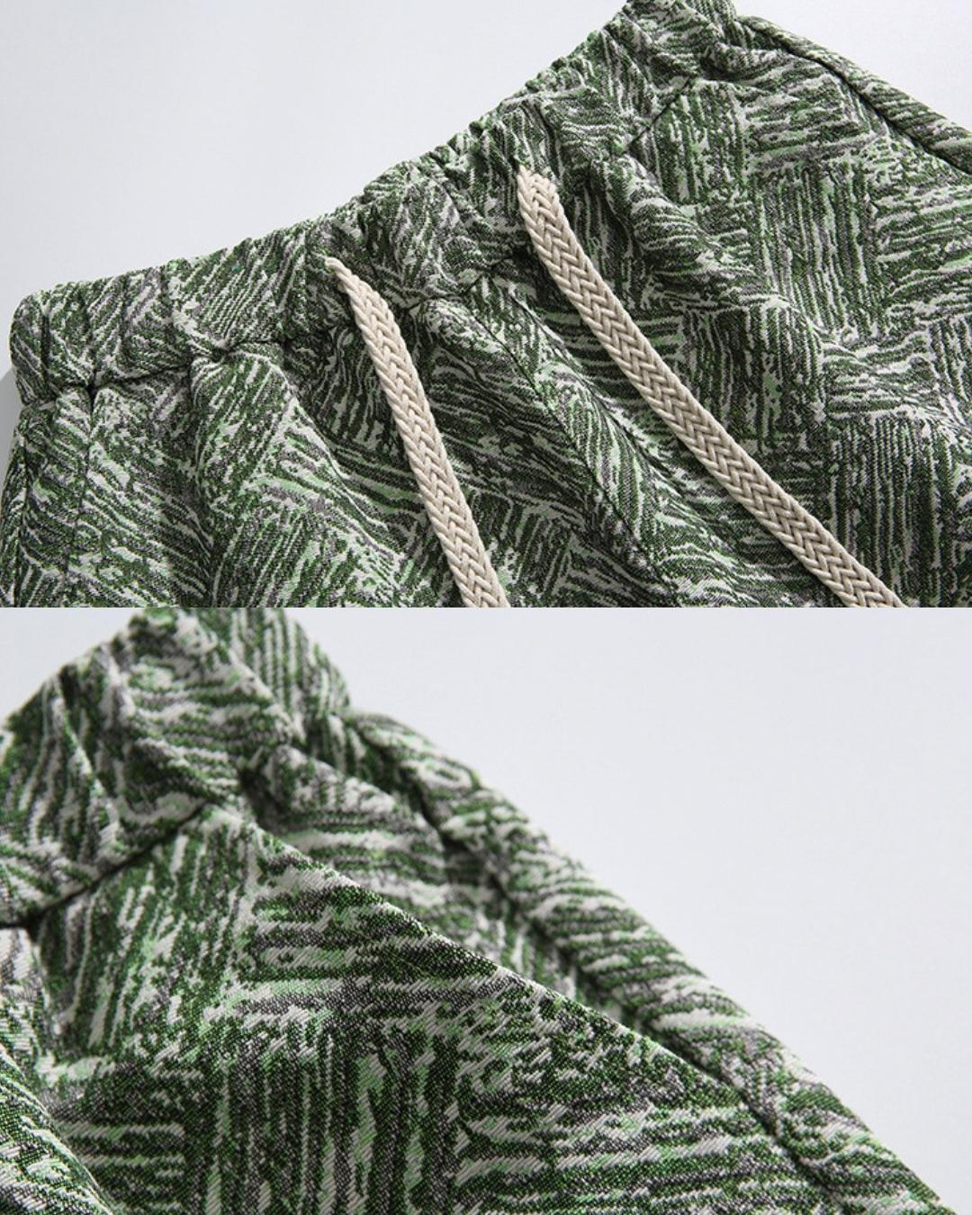 Retro Casual Staight Shorts in Green