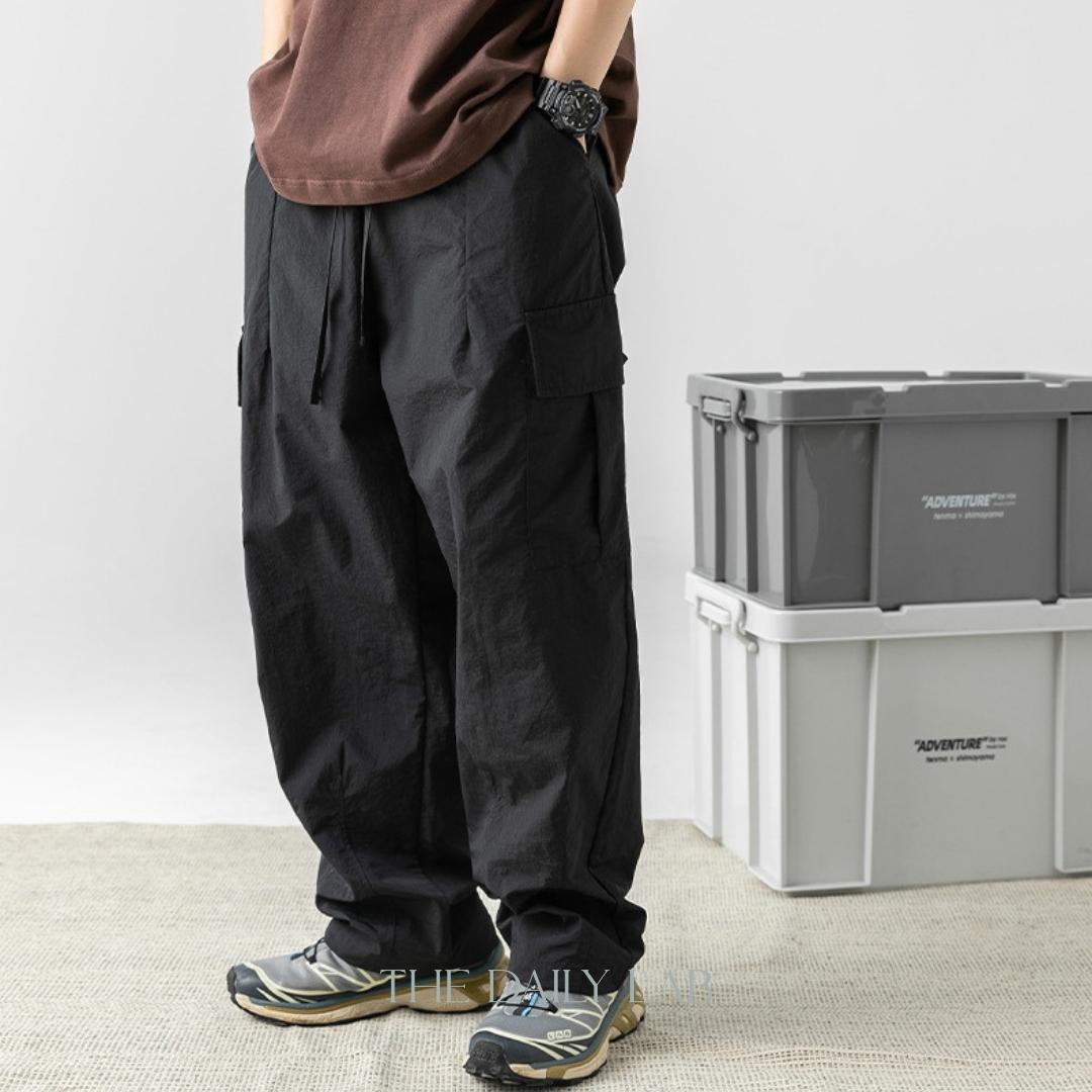 Taslon Relaxed Fit Long Pants in Black