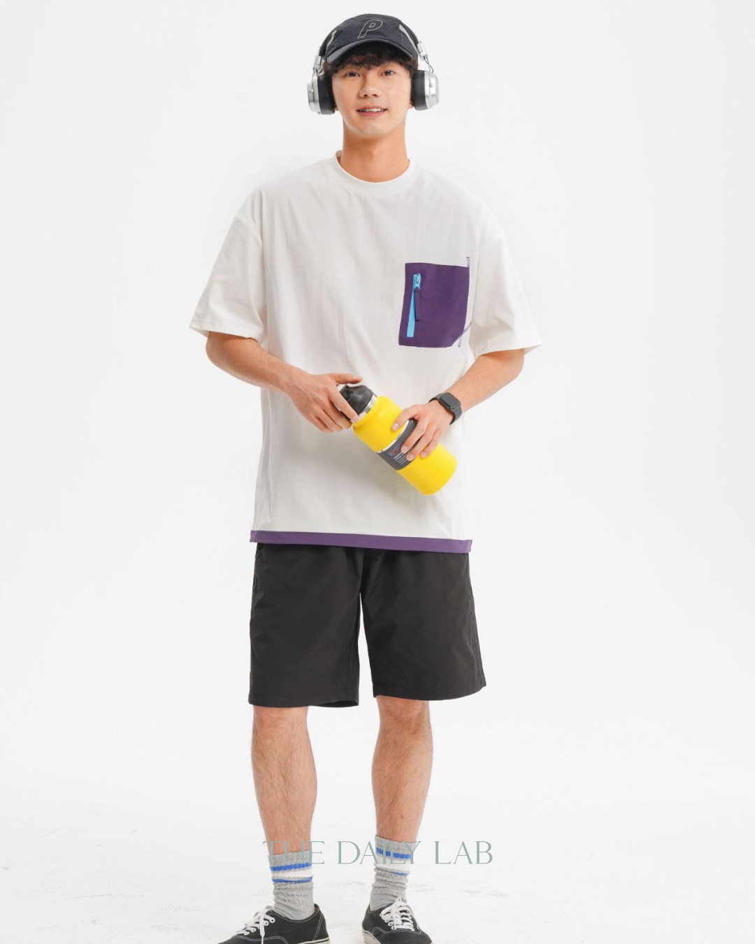 Color-White Pocket Short Sleeve Tee in White