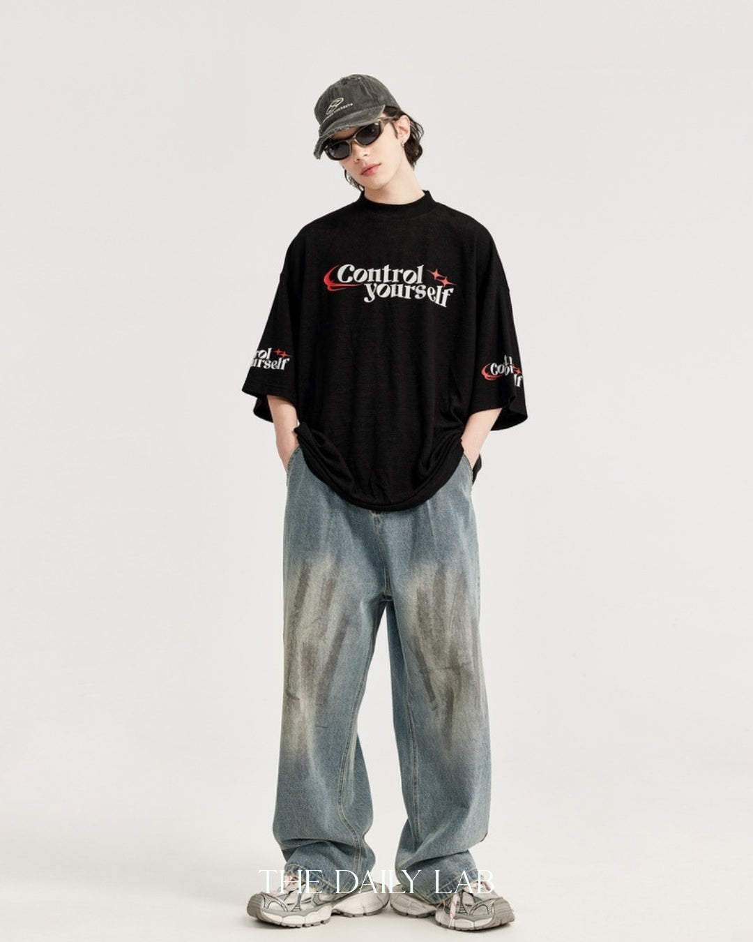 Control Yourself Loose Tee in Black