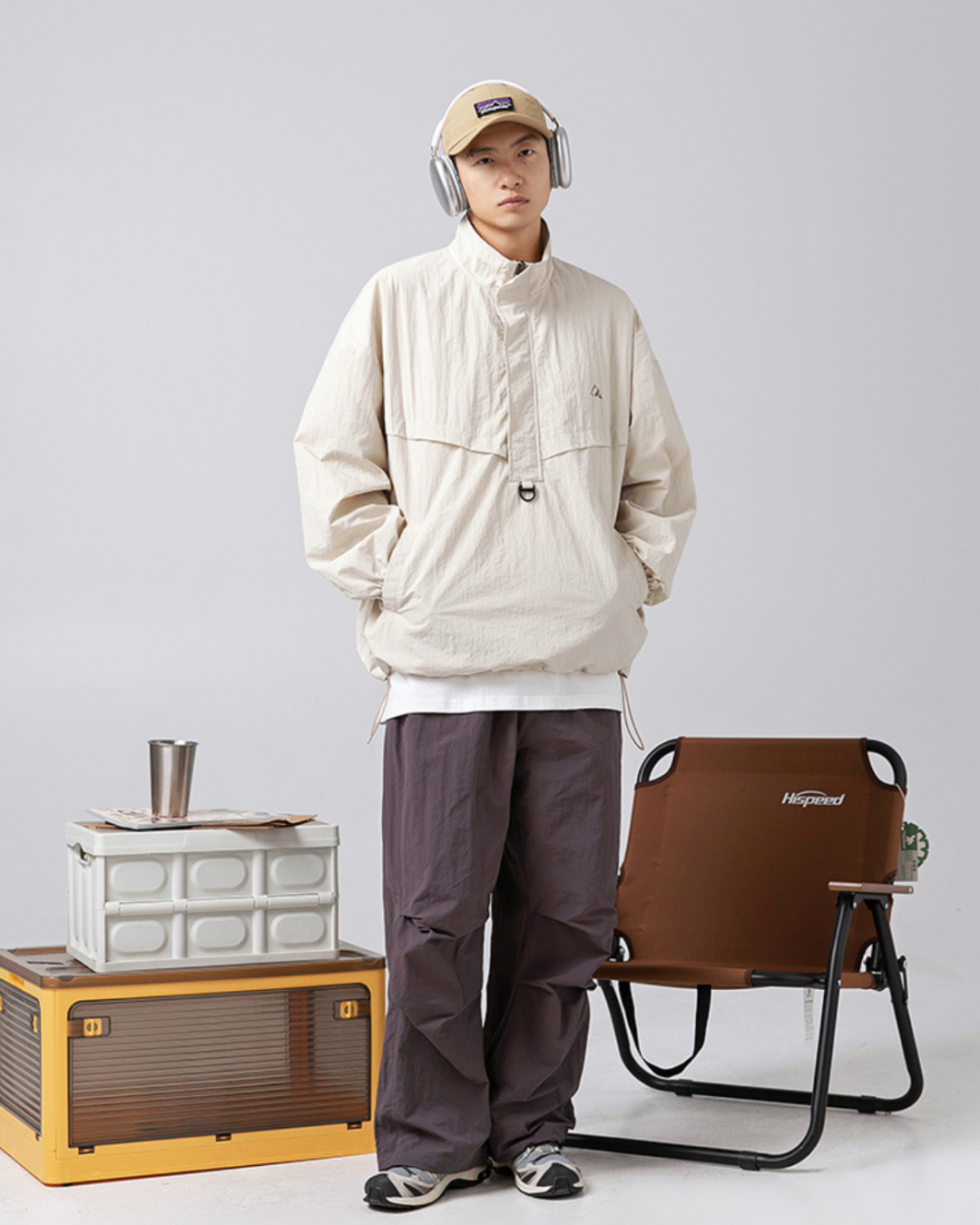 Taslon Outdoor Jacket in Beige