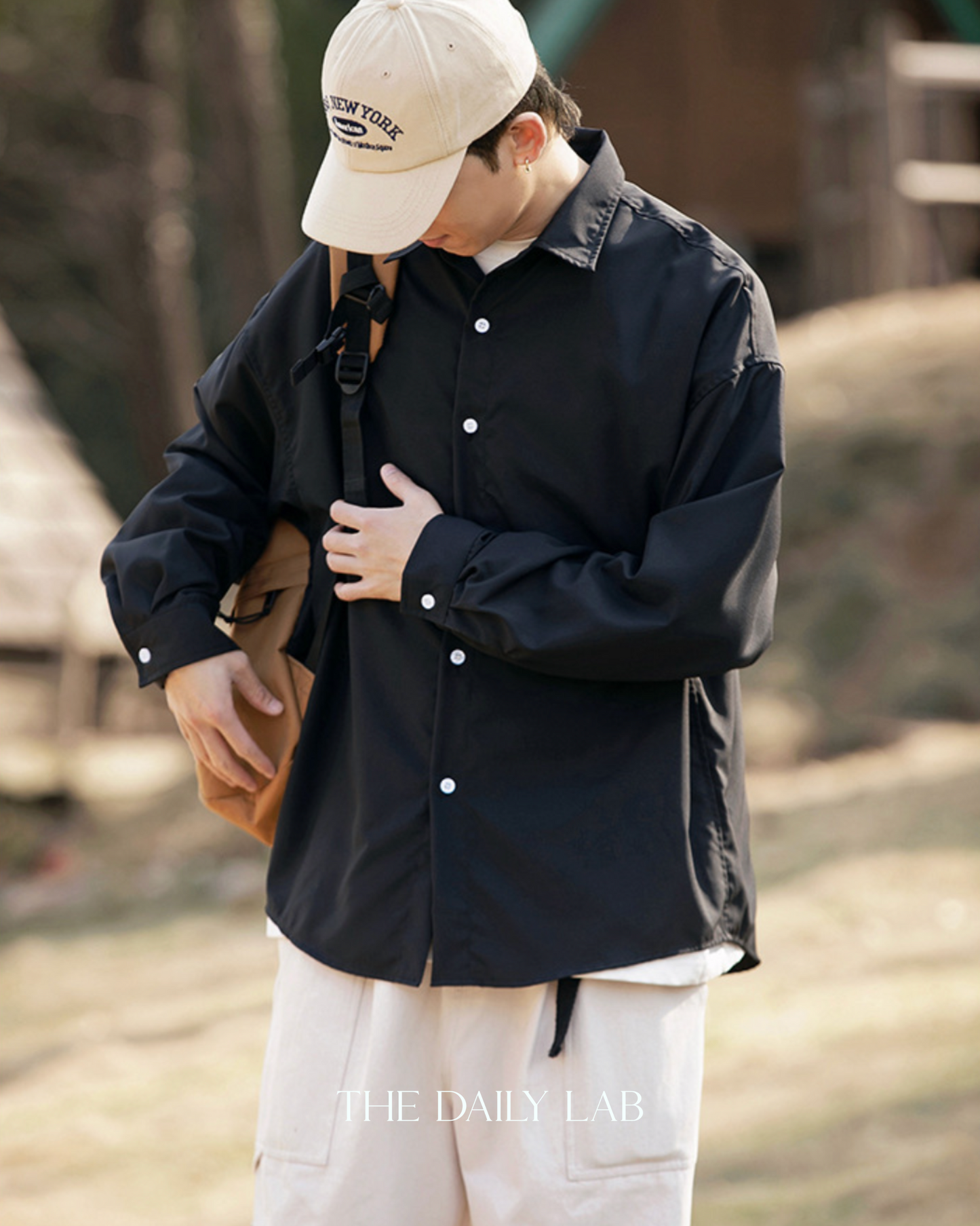 Urban Silk Swagger Shirt in Black