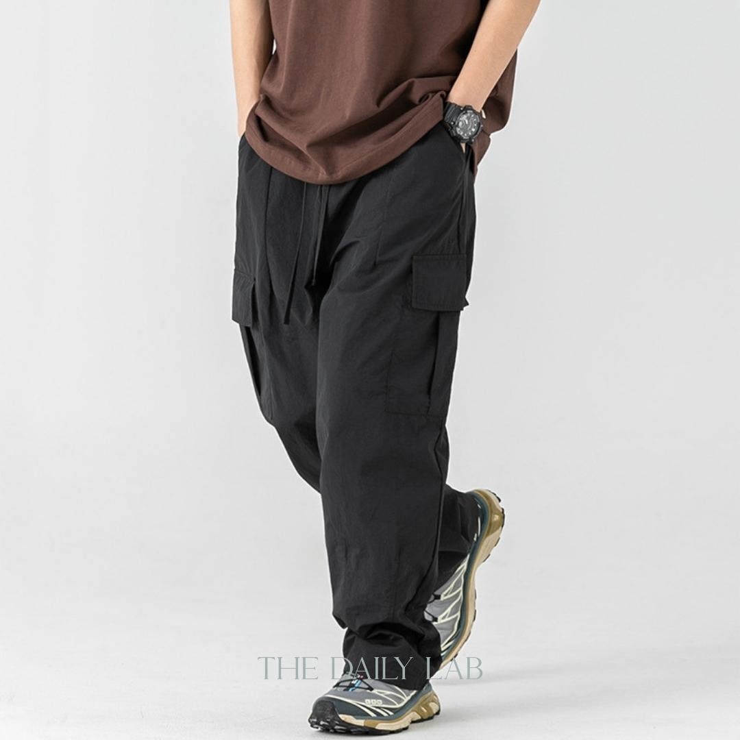 Taslon Relaxed Fit Long Pants in Black