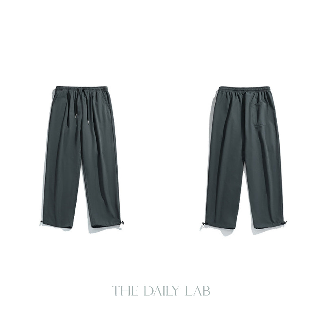 LooseFit Drawstring Capri Pants in Grey