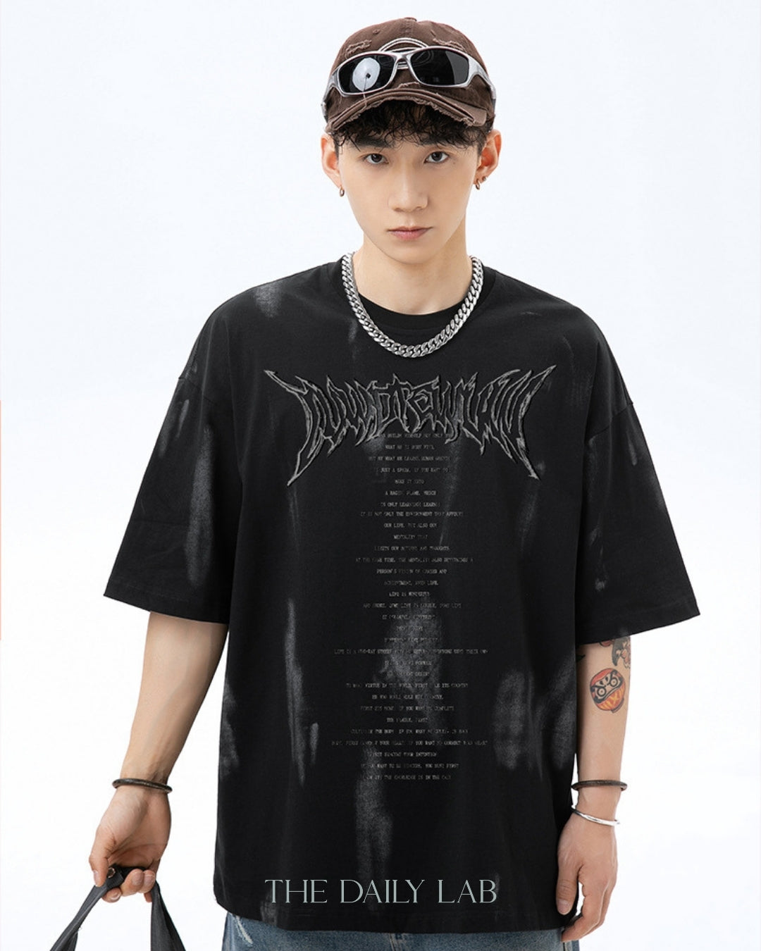 Retro Painted Tee in Black