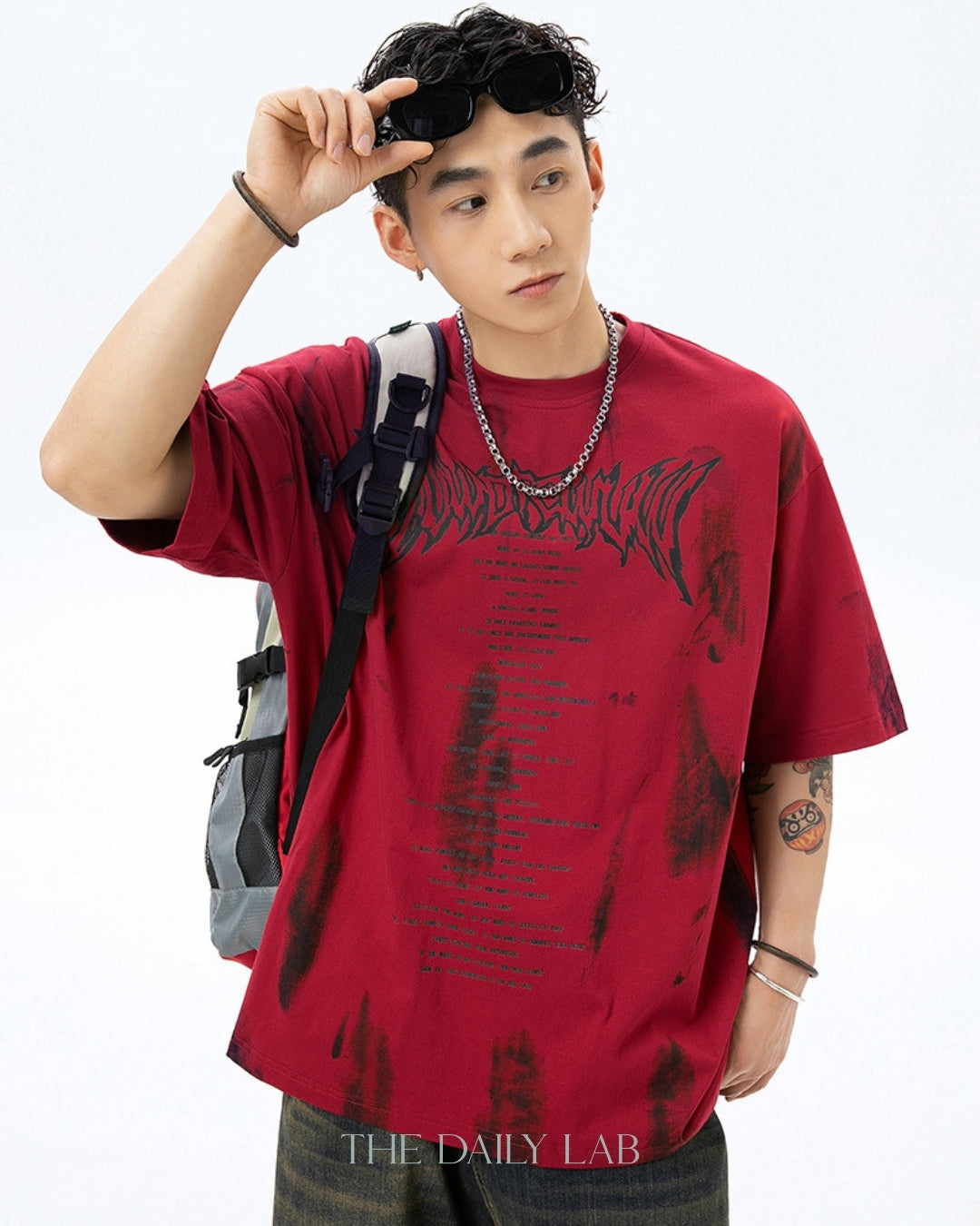 Retro Painted Tee in Red