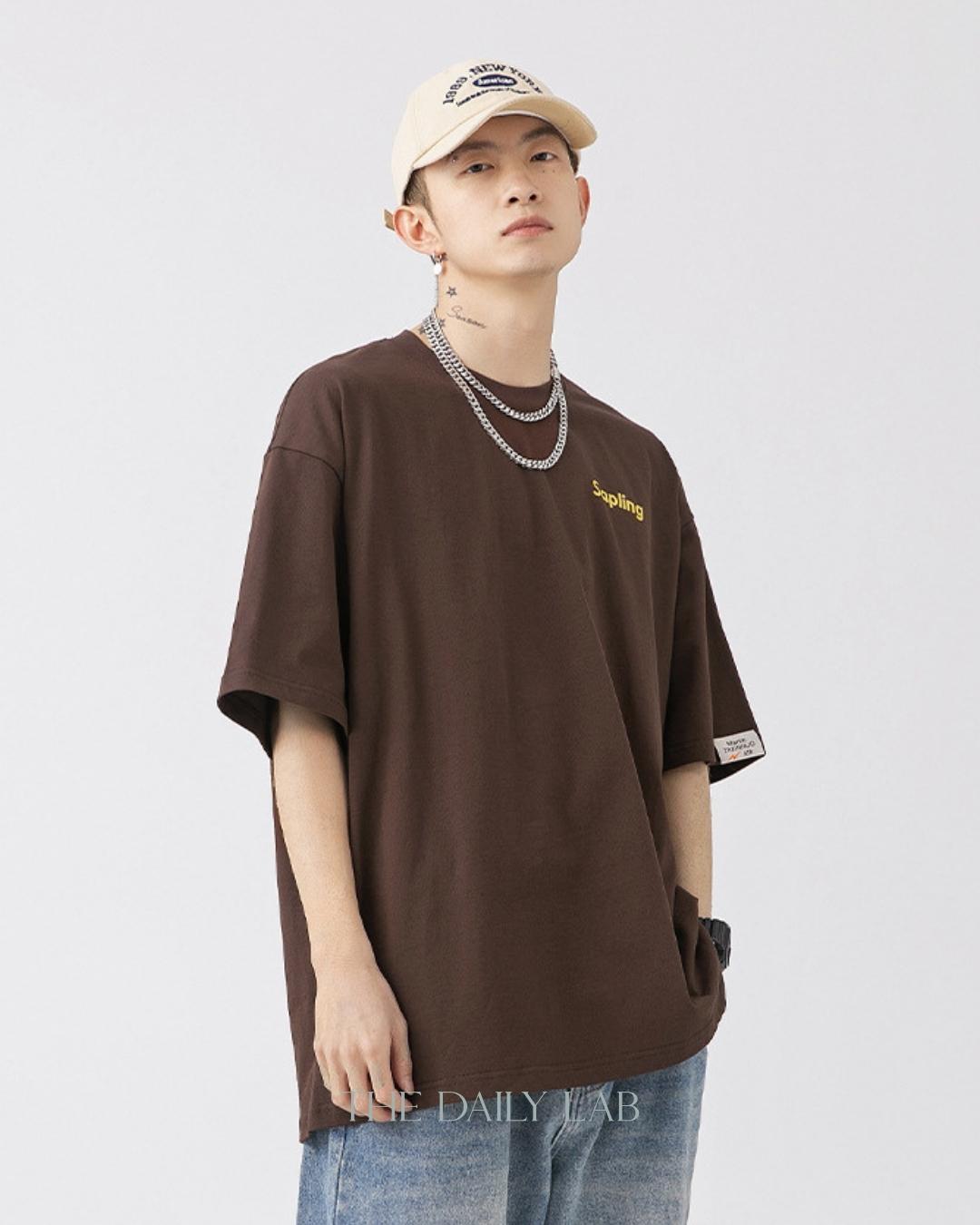 Sapling Cotton Tee in Brown