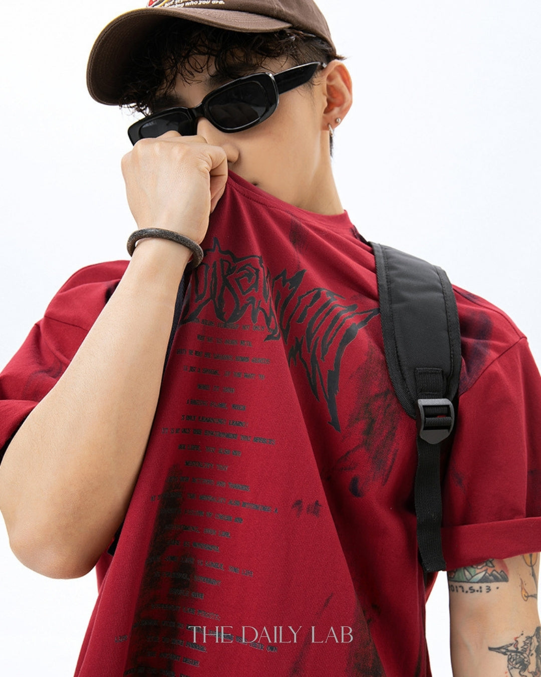 Retro Painted Tee in Red