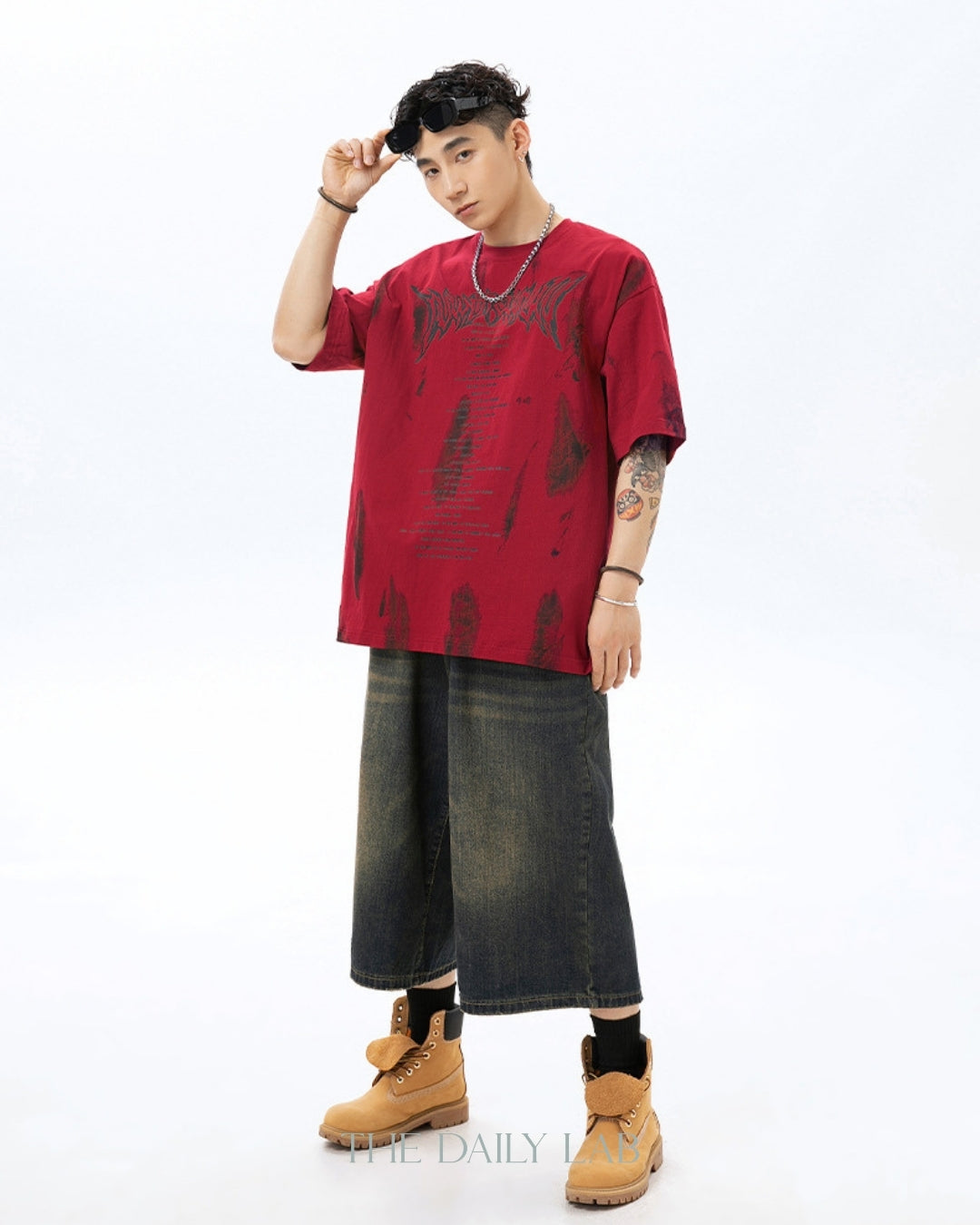 Retro Painted Tee in Red