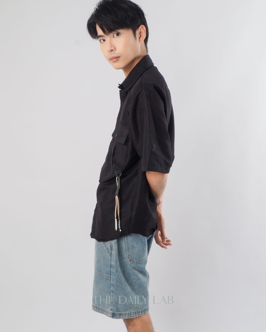Japanese Style Short Sleeve Jacket in Black