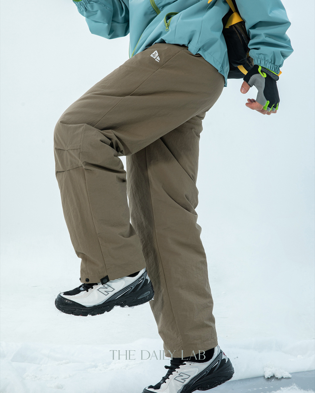 Thickened Cotton Casual Long Pants in Grey Khaki