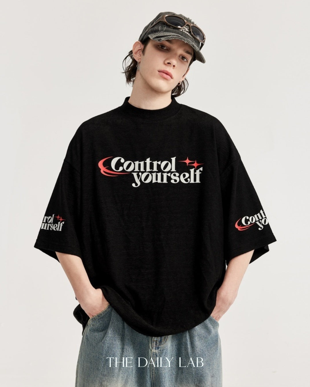 Control Yourself Loose Tee in Black