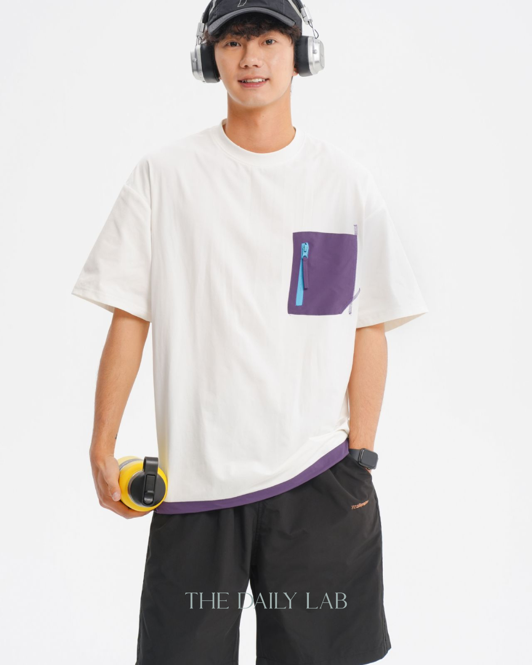 Color-White Pocket Short Sleeve Tee in White