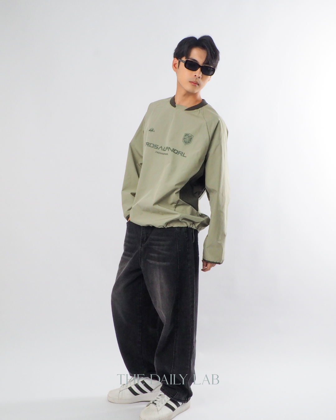 Streetwear Patchwork Hoodie in Green
