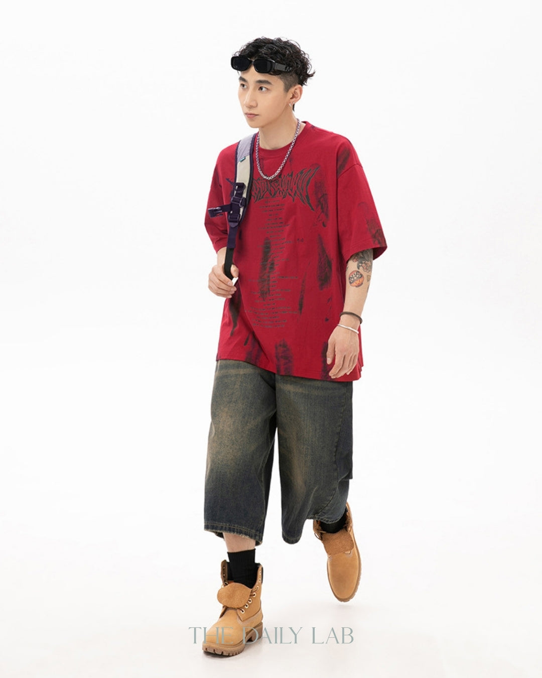 Retro Painted Tee in Red