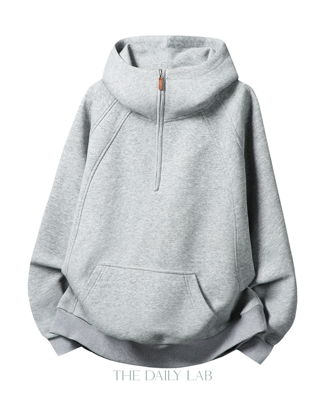 Plain Structure Half-Zip Hoodie in Grey