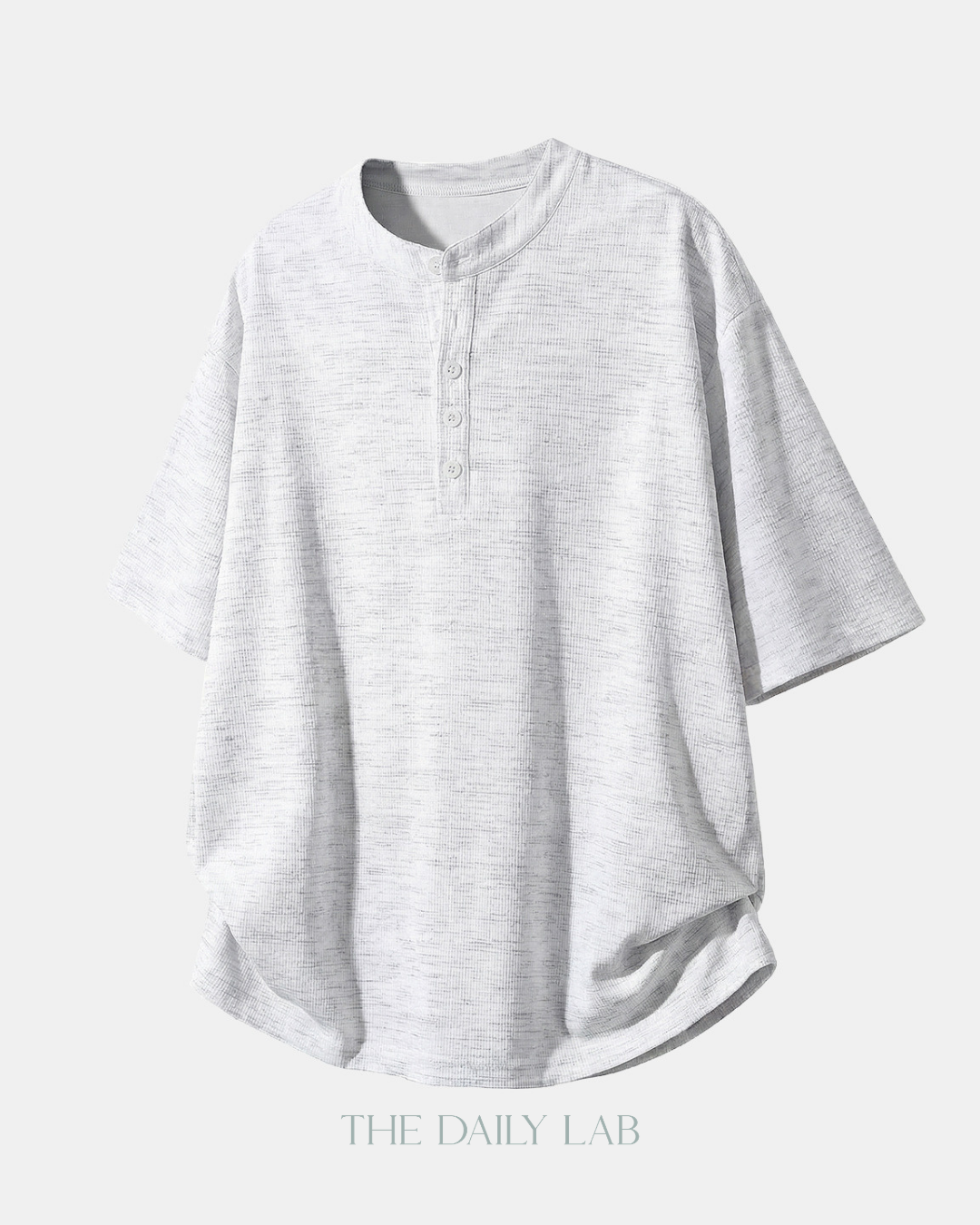 Textured Henley Tee in White