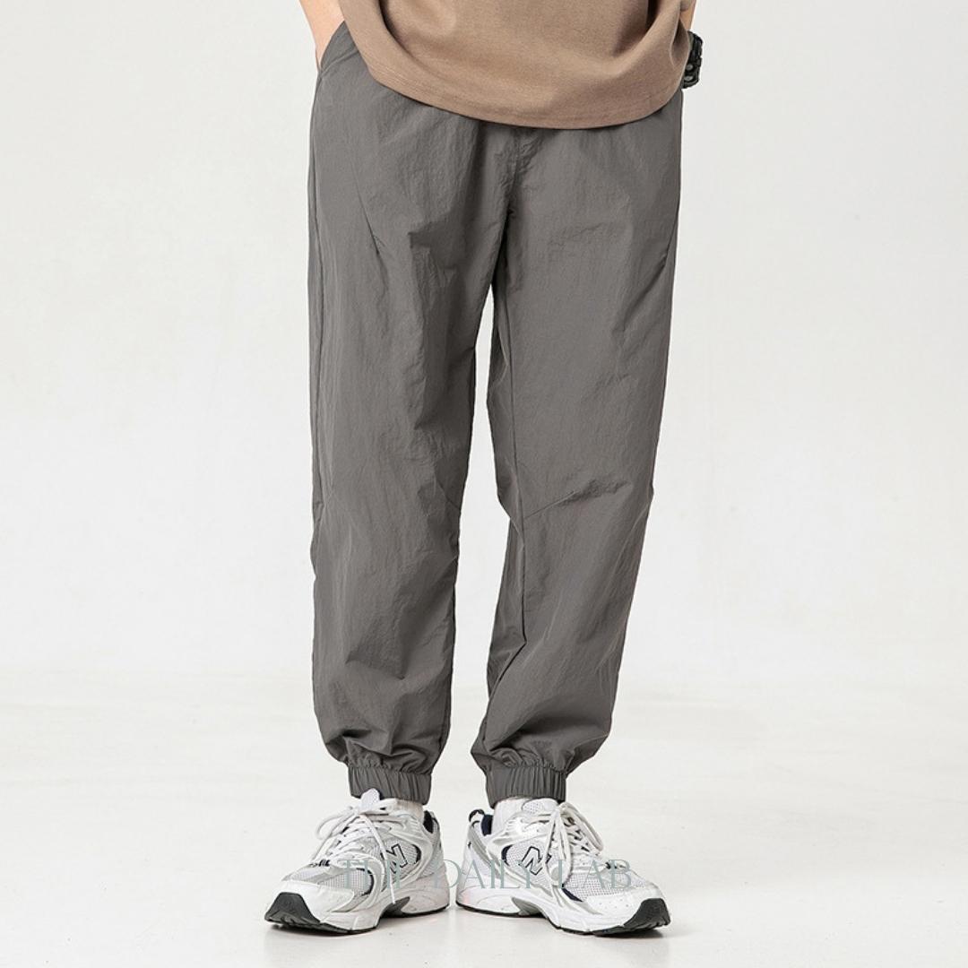 Tencel Drawstring Cargo Trousers in Grey