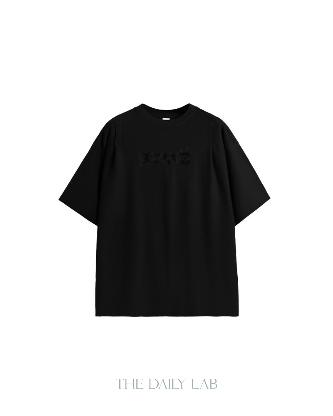 250G No Music Oversized Tee in Black