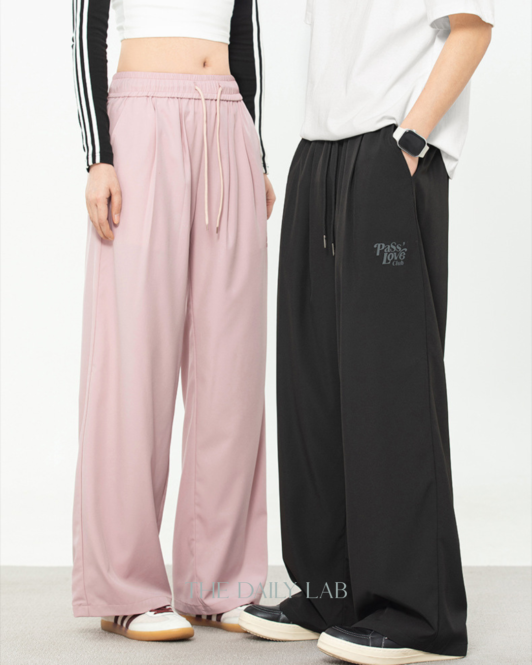 Loose Pleated Straight-Leg Pants in Black (In-Stock)