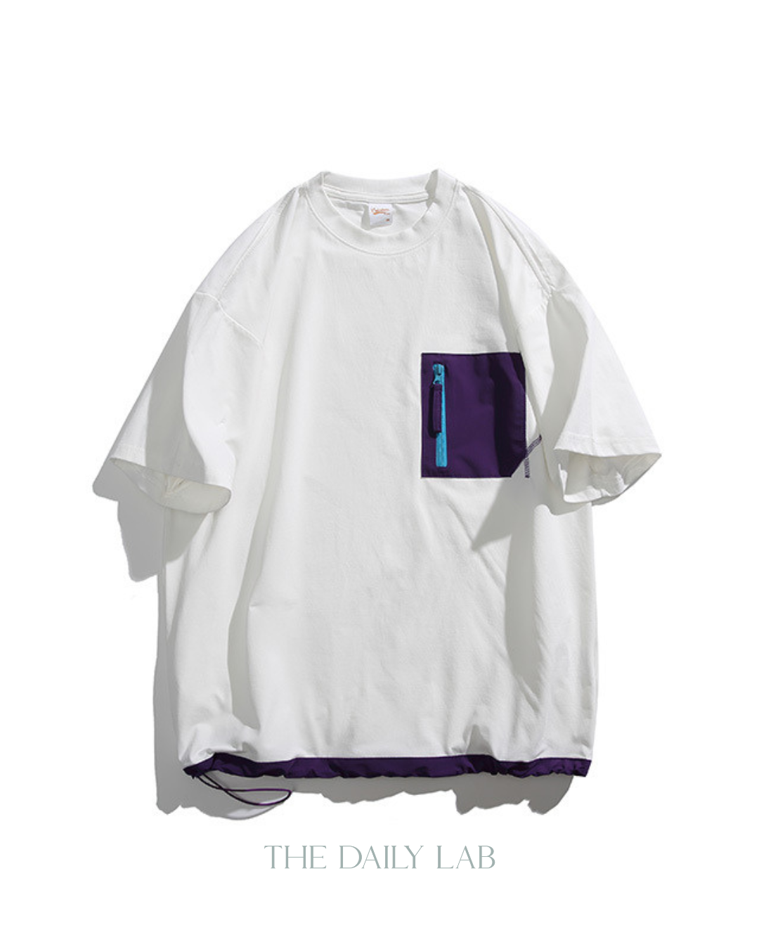 Color-White Pocket Short Sleeve Tee in White