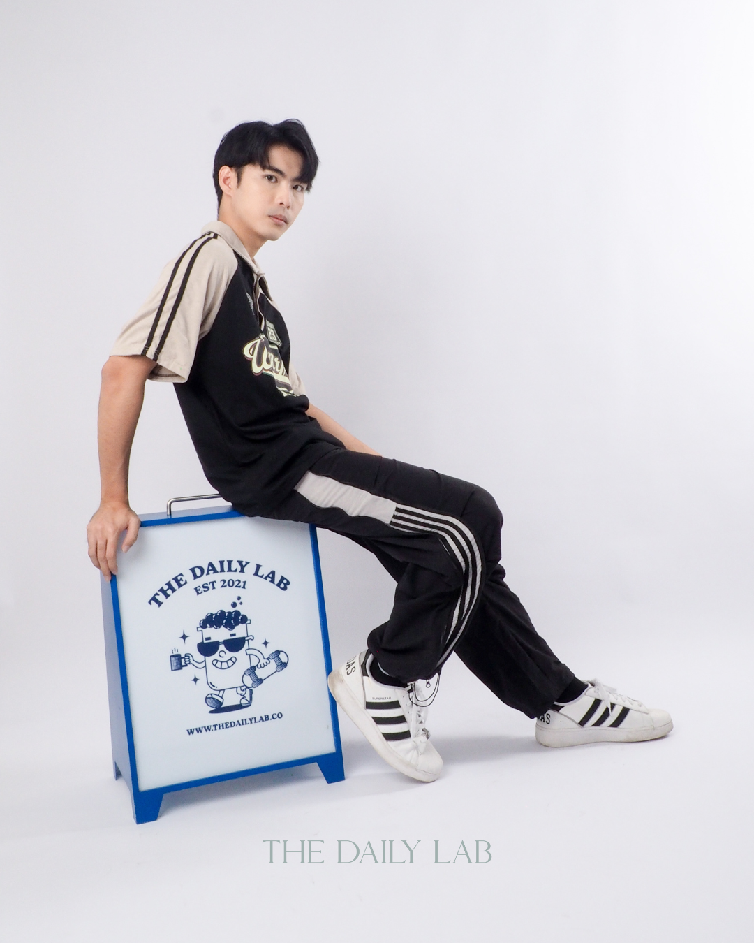 Trendy Striped Paratrooper Pants in Black