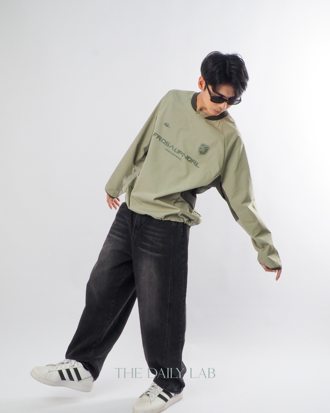 Streetwear Patchwork Hoodie in Green