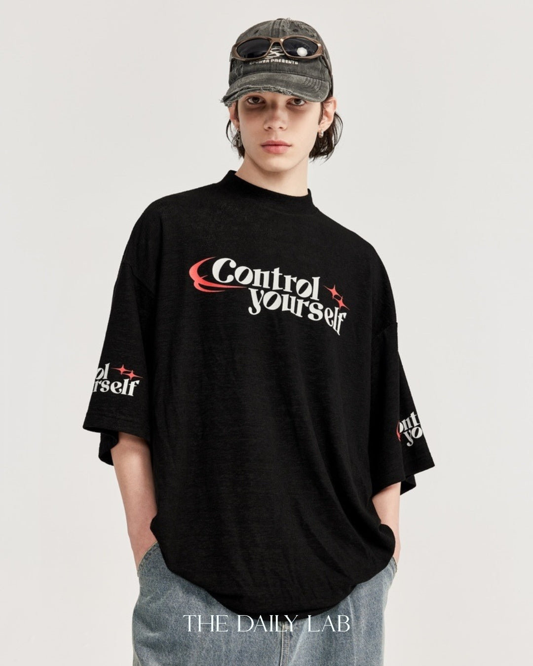 Control Yourself Loose Tee in Black