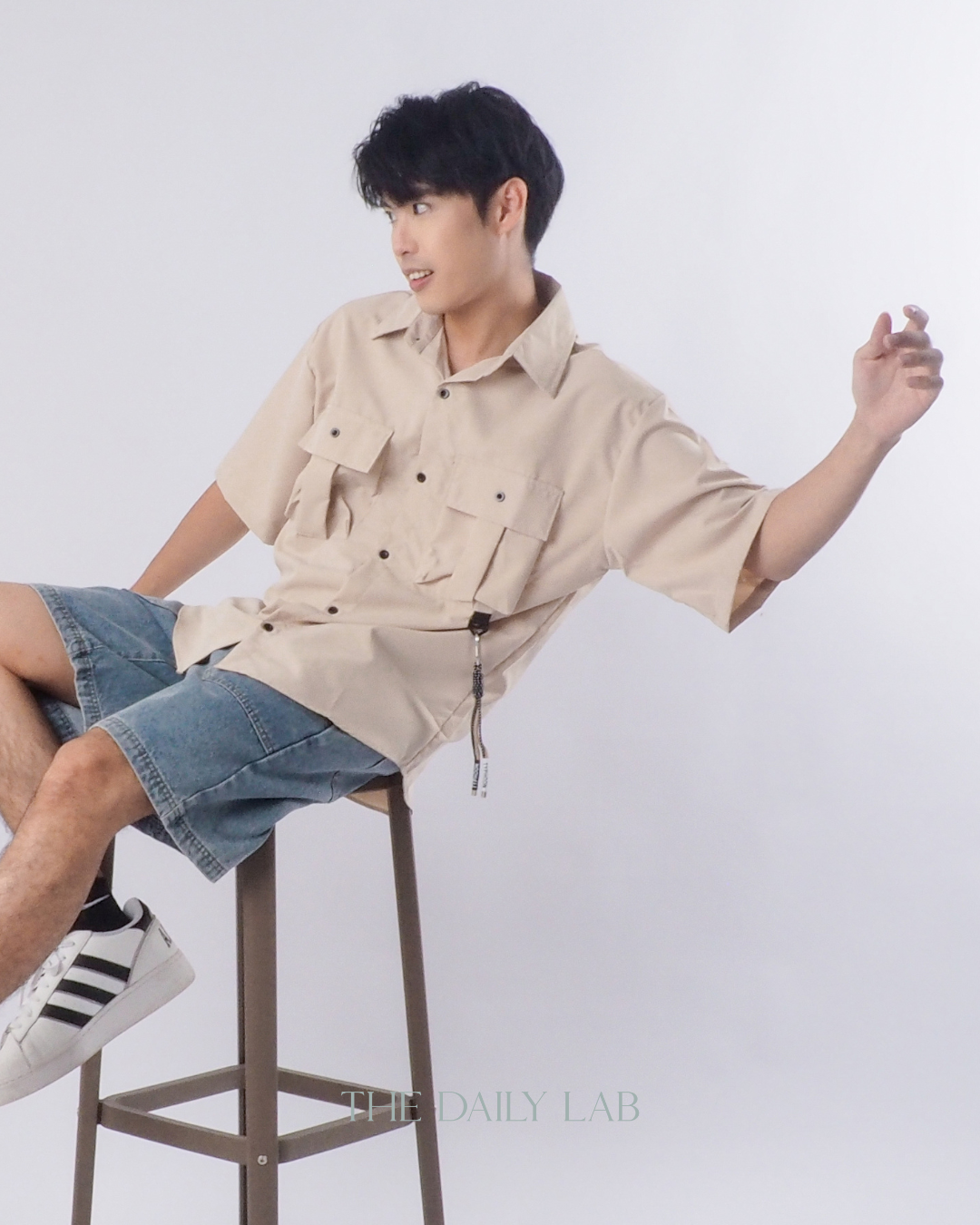 Japanese Style Short Sleeve Jacket in Beige