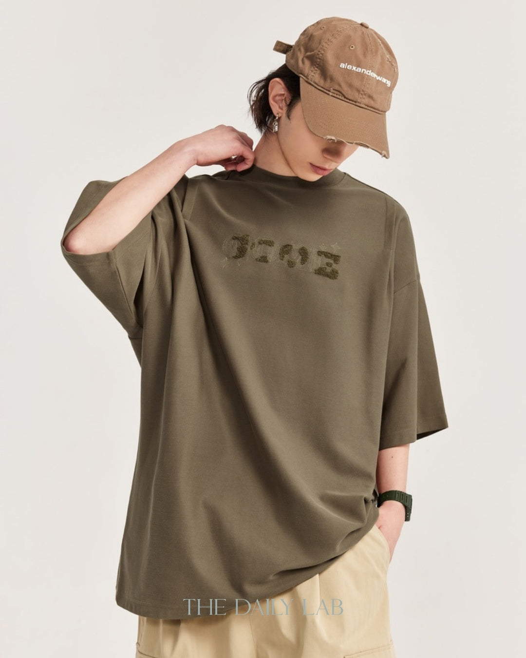 250G No Music Oversized Tee in Brown