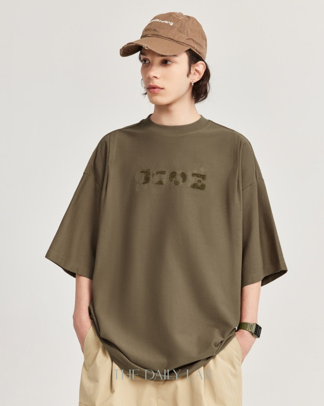250G No Music Oversized Tee in Brown