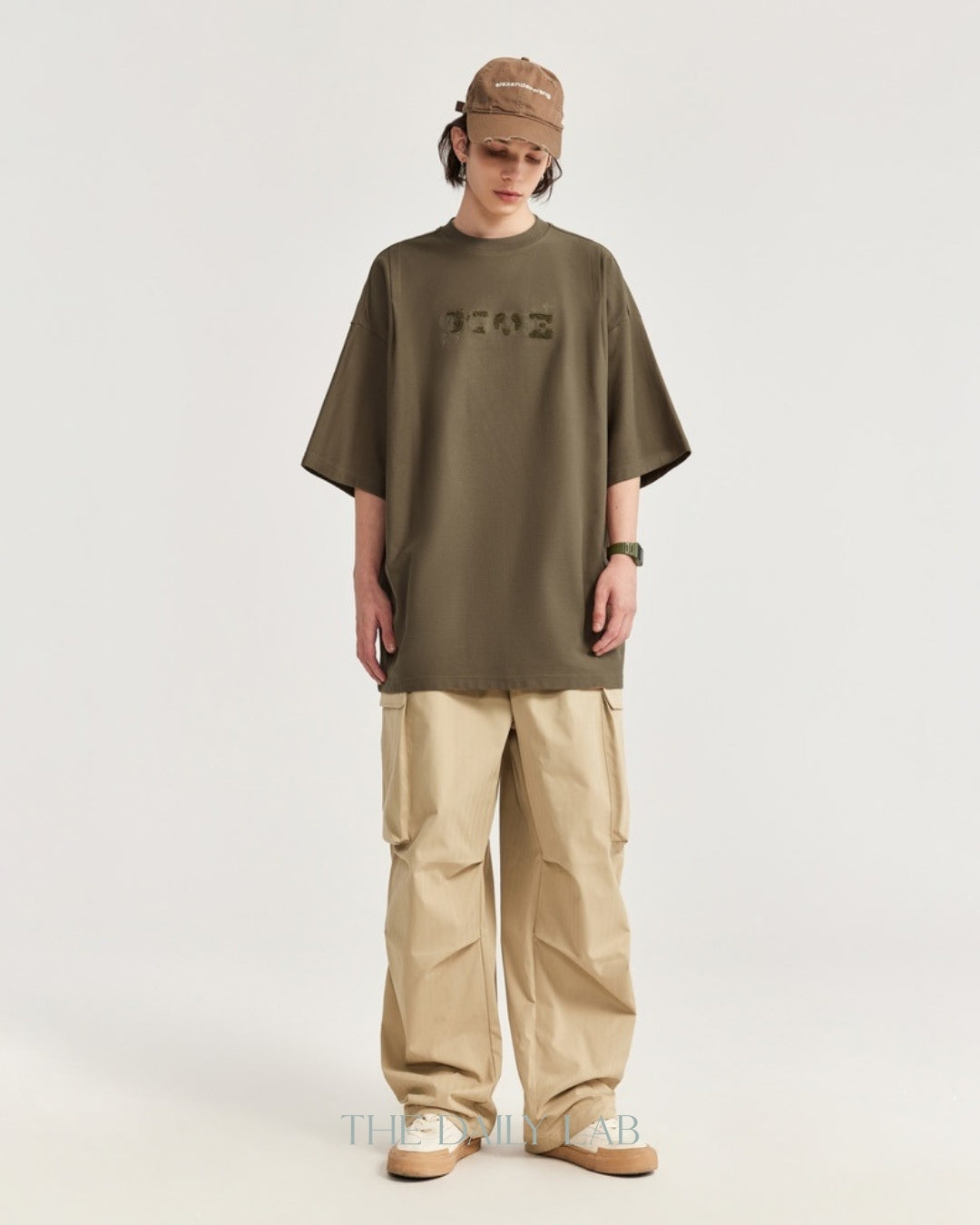 250G No Music Oversized Tee in Brown