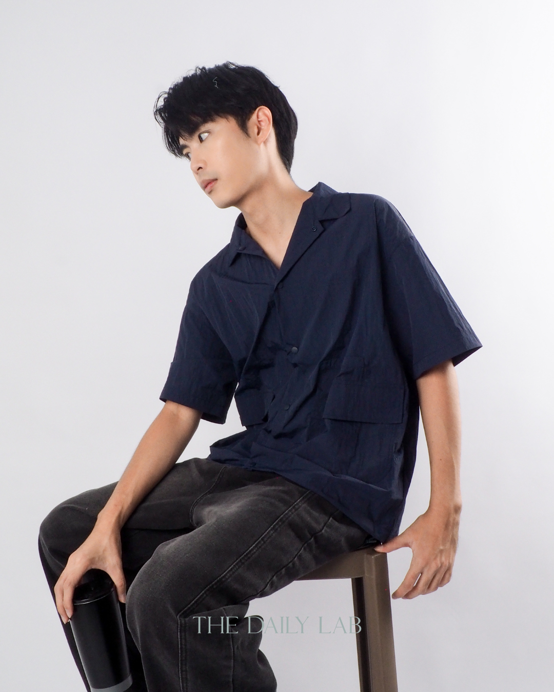 Solid Color Tech Shirt in Navy
