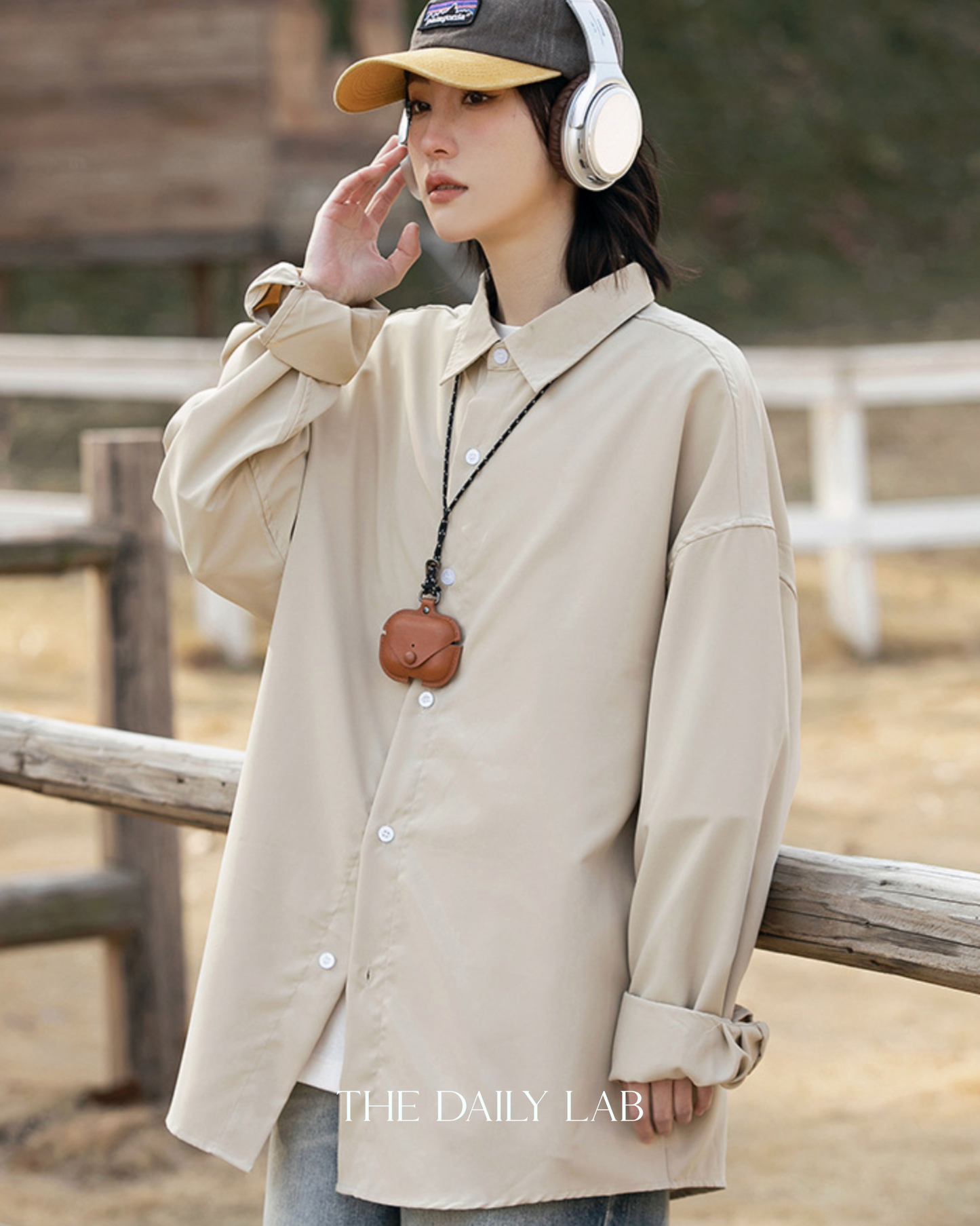Urban Silk Swagger Shirt in Beige