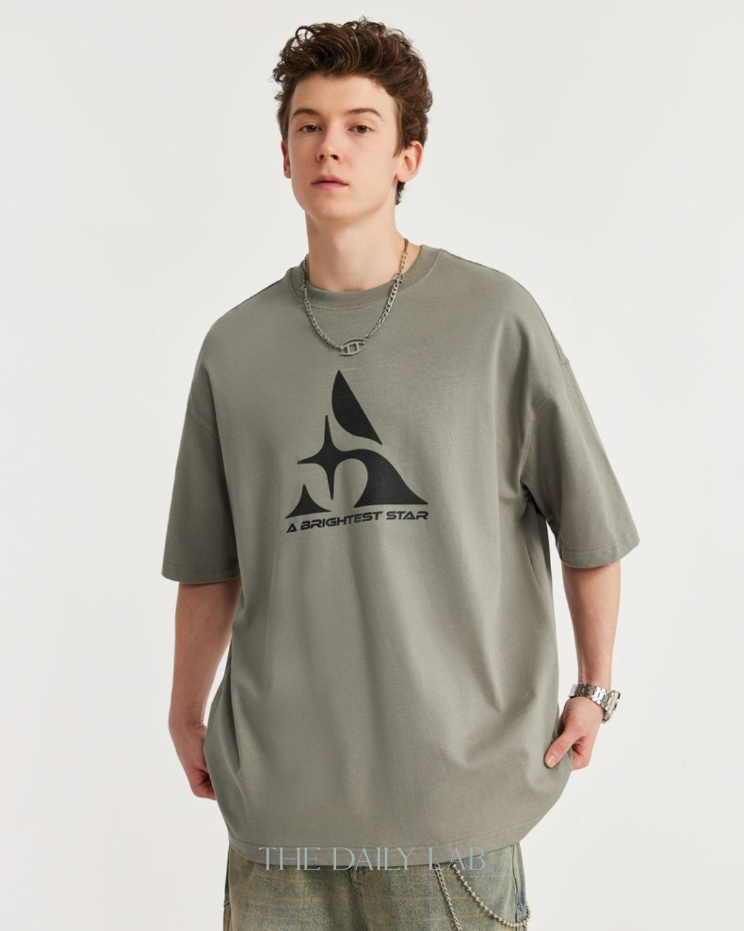 A Brightest Star Oversized Tee in Grey