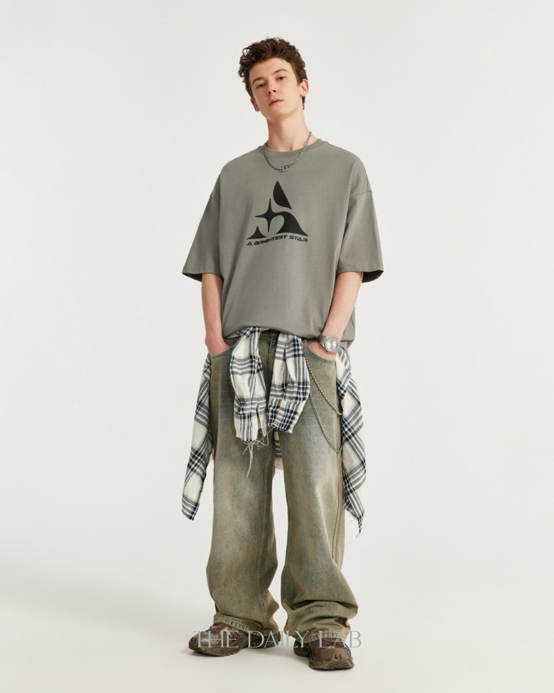 A Brightest Star Oversized Tee in Grey