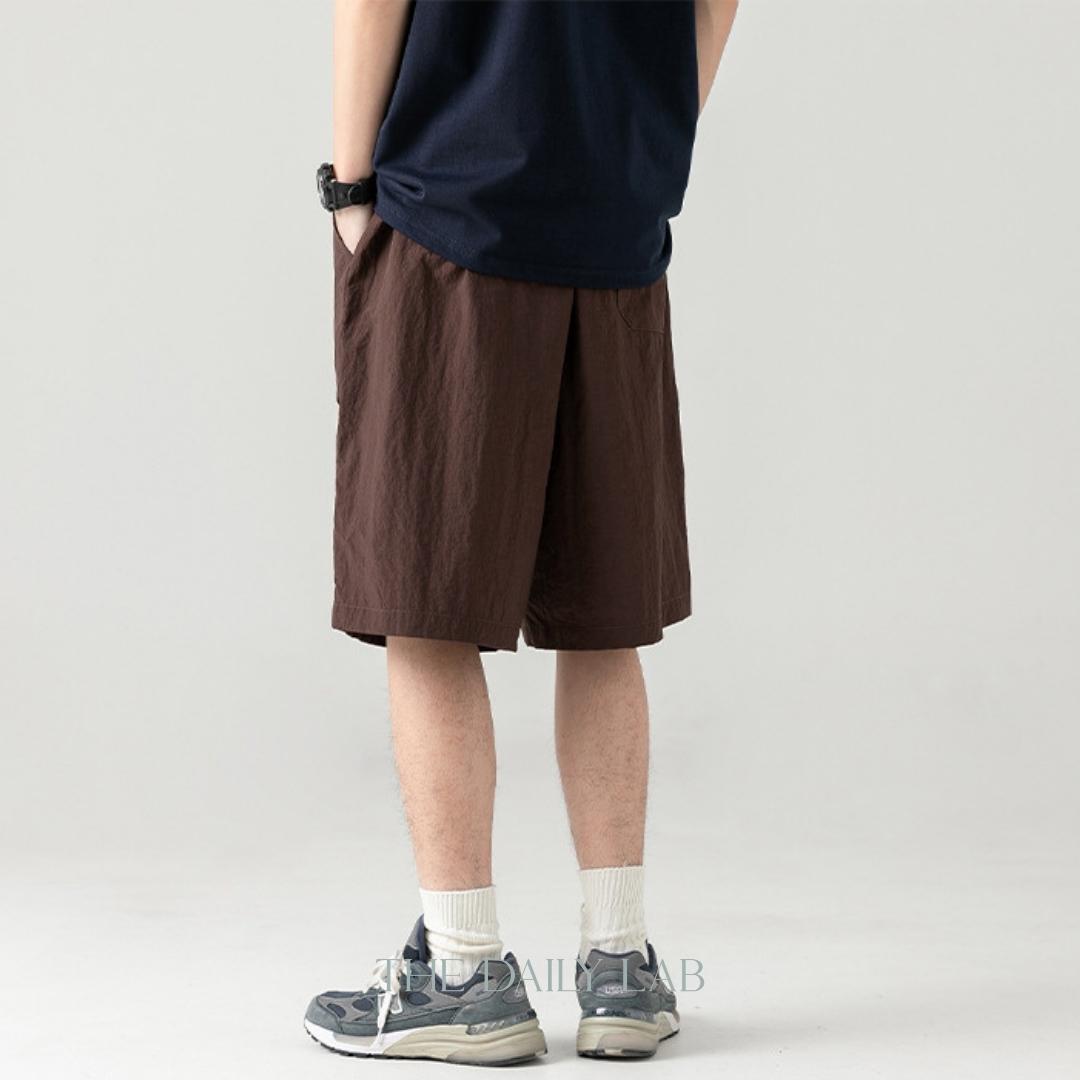 Wrinkles Casual Loose Fit Pants in Brown