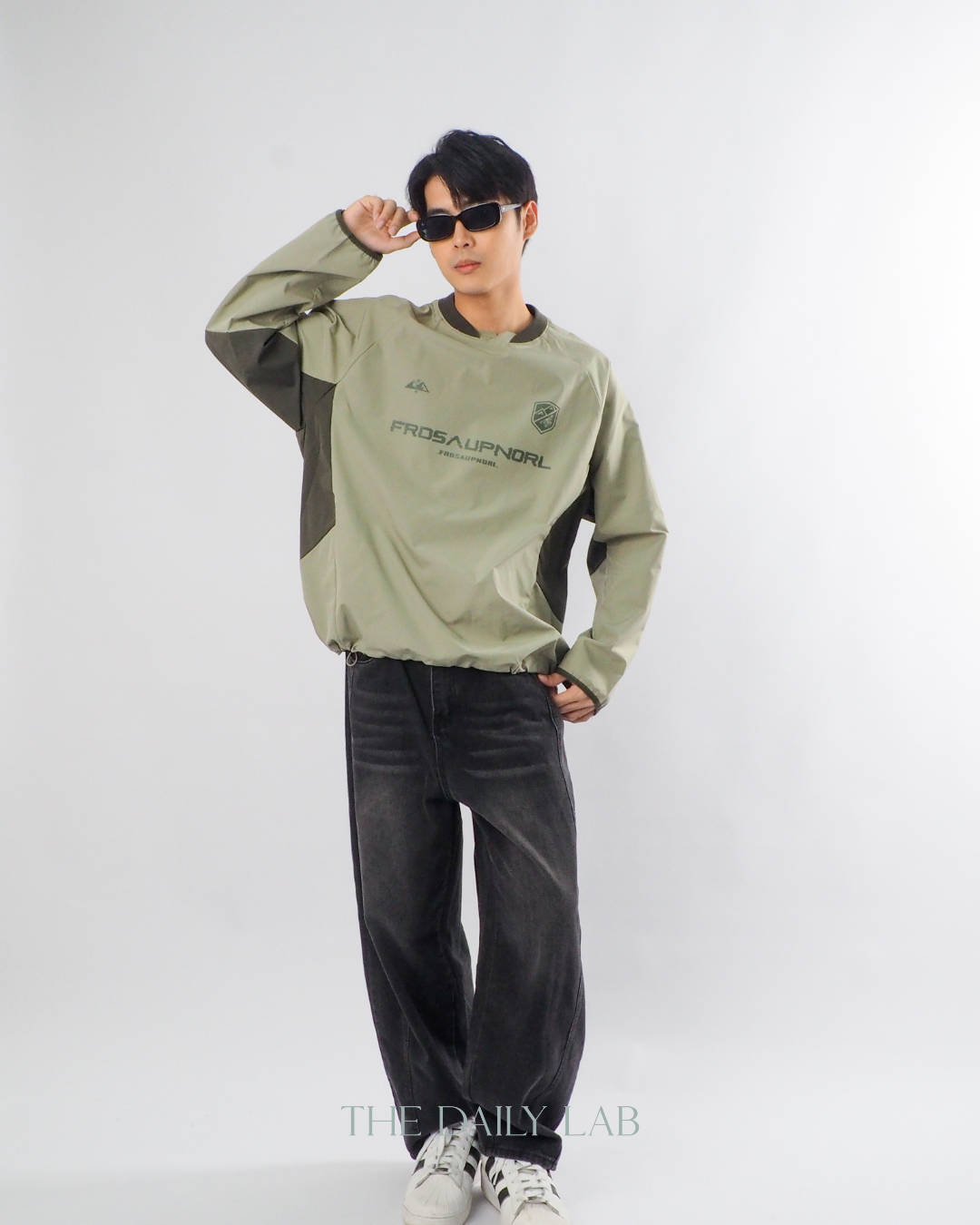Streetwear Patchwork Hoodie in Green