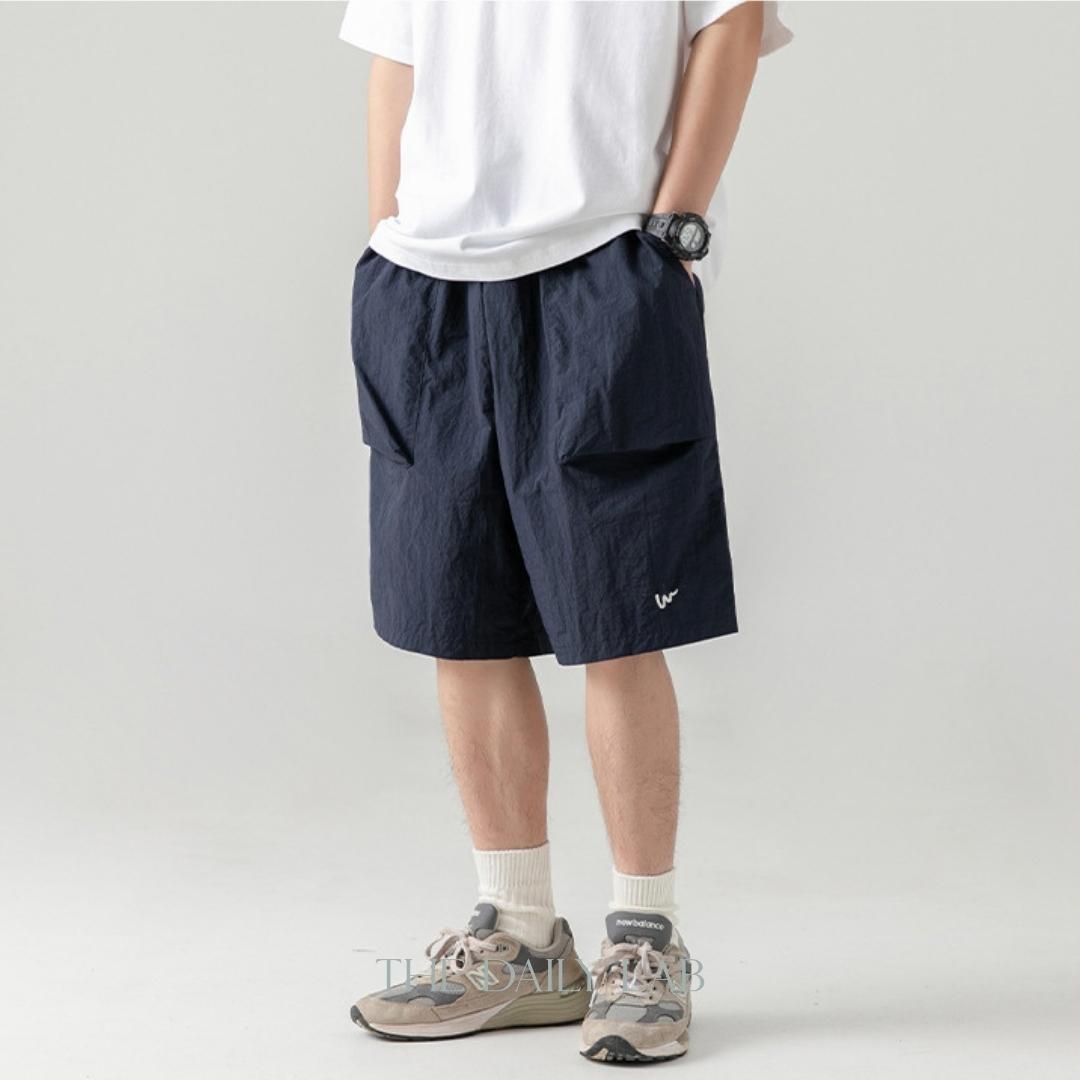 Wrinkles Casual Loose Fit Pants in Blue