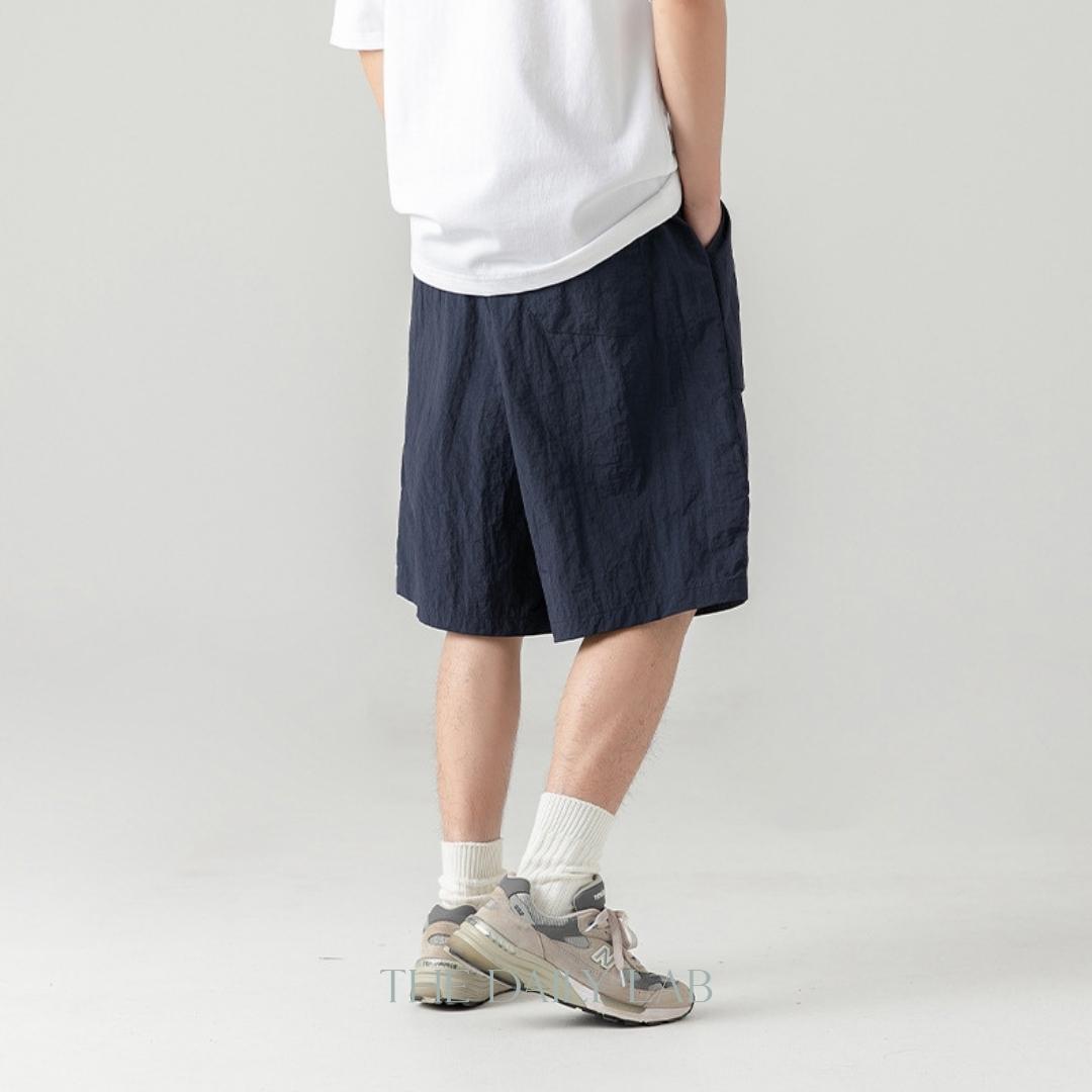 Wrinkles Casual Loose Fit Pants in Blue
