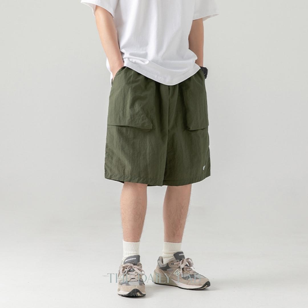 Wrinkles Casual Loose Fit Pants in Green