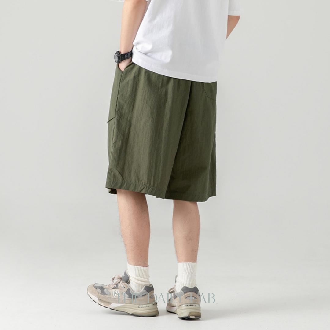 Wrinkles Casual Loose Fit Pants in Green