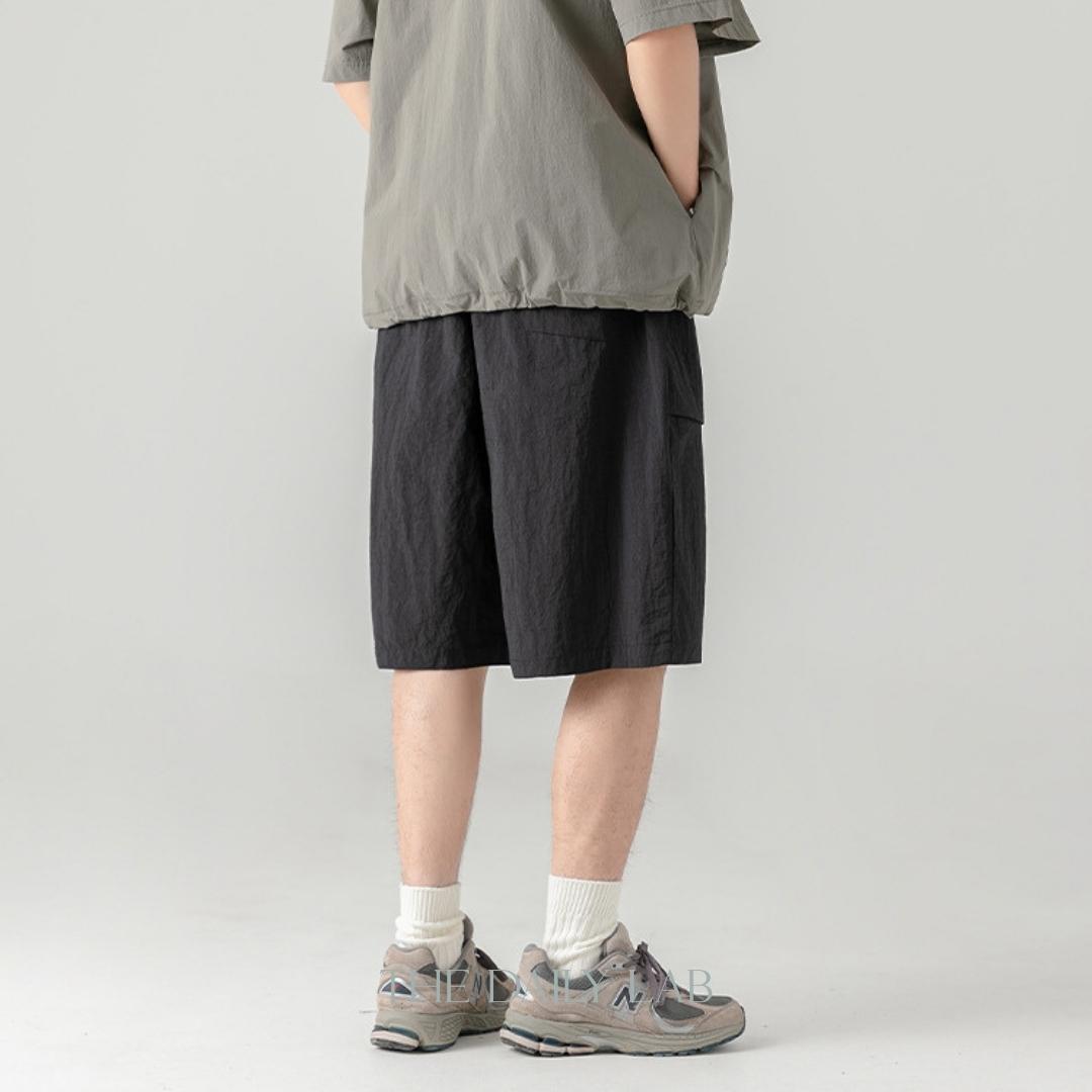 Wrinkles Casual Loose Fit Pants in Black