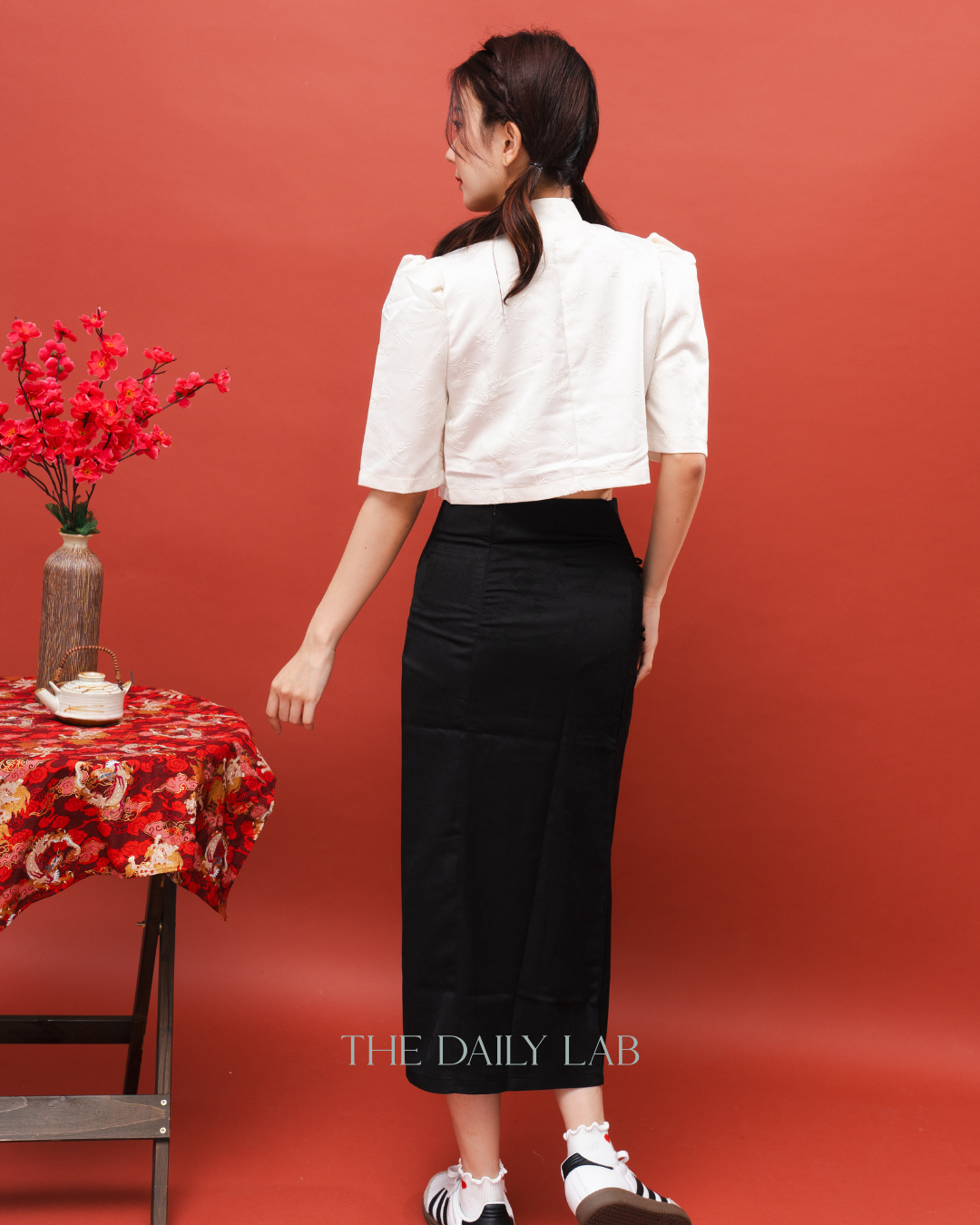 Floral Embroidered Cheongsam Dress